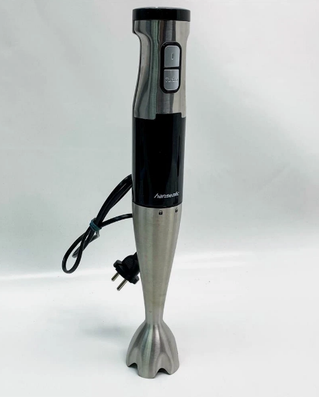 Hanseatic Hand Blender 3-in-1 1000W - Noir/Argent - Avec fouet, hachoir et gobelet de mesure élevé
