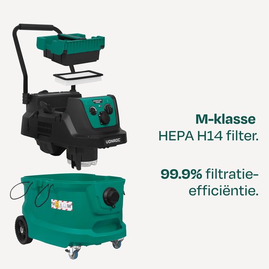 Filtre HEPA H14 VONROC - lavable - pour l'aspirateur de chantier eau et poussière VONROC VC513AC