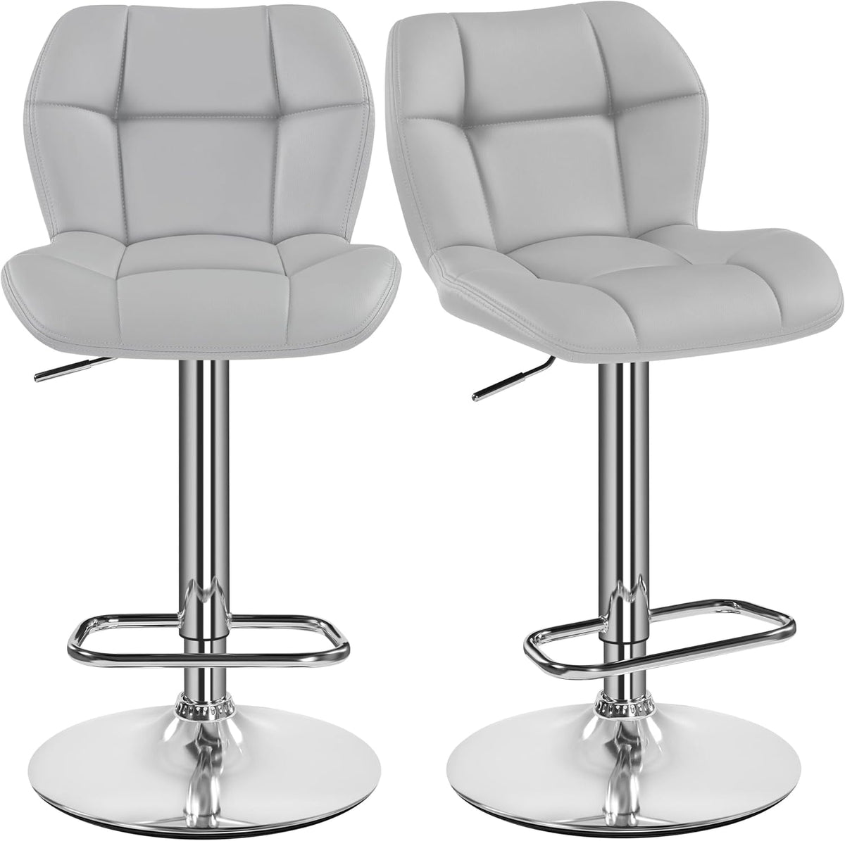 Tabourets de bar réglables Yaheetech - lot de 2 - gris clair