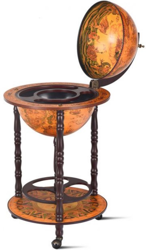 Costway - Porte-bouteilles - Globe bar - Porte-bouteilles - Globe bar - ⌀ 47 cm - Marron
