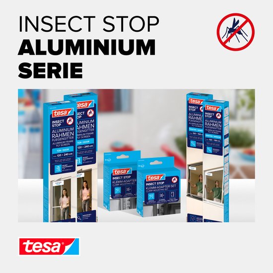 Moustiquaire tesa INSECT STOP en aluminium pour encadrement de porte - moustiquaire à cadre en aluminium, vue dégagée, anthracite - 100 x 220 cm