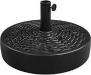 Pied de parasol Yaheetech aspect rotin, à remplir d'eau ou de sable – compatible avec les mâts de parasol de Ø 38/48 mm – Ø 50 x 30 cm – noir