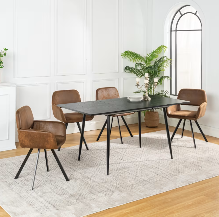 URBAN MEUBLE Chaise de salle à manger California en daim (lot de 2)