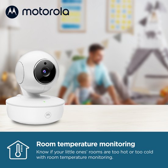 Babyphone Motorola Nursery avec caméra - Baby Monitor VM 55 - Caméra pour bébé avec écran couleur, communication bidirectionnelle et vision nocturne infrarouge - Portée de 300 m - Zoom, inclinaison et rotation