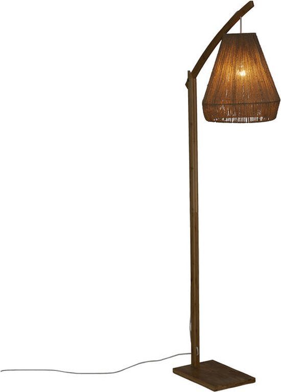 Lampe sur pied en bambou avec abat-jour en chanvre tressé PALM