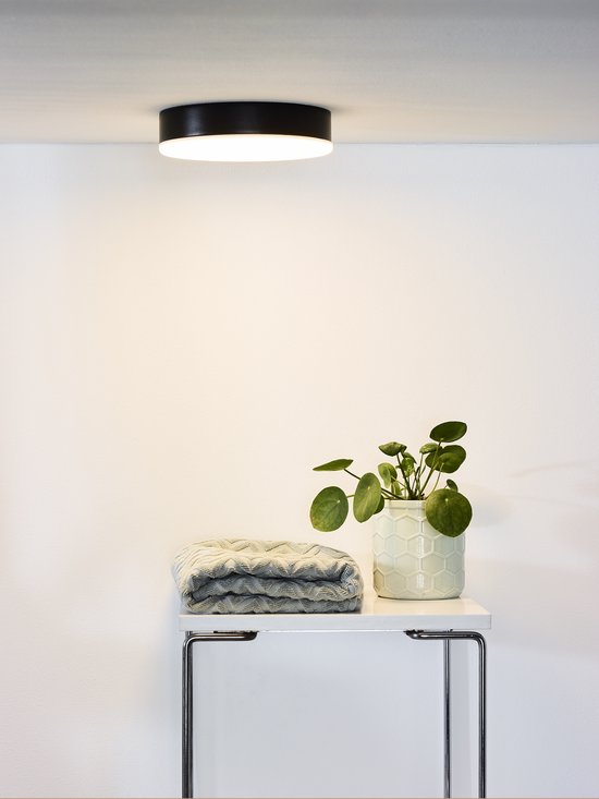 Lucide CERES-LED - Plafonnier (lampe de plafond) pour salle de bains - Ø 21,5 cm - LED à intensité variable - 1x30 W 3000 K - IP44 - Noir