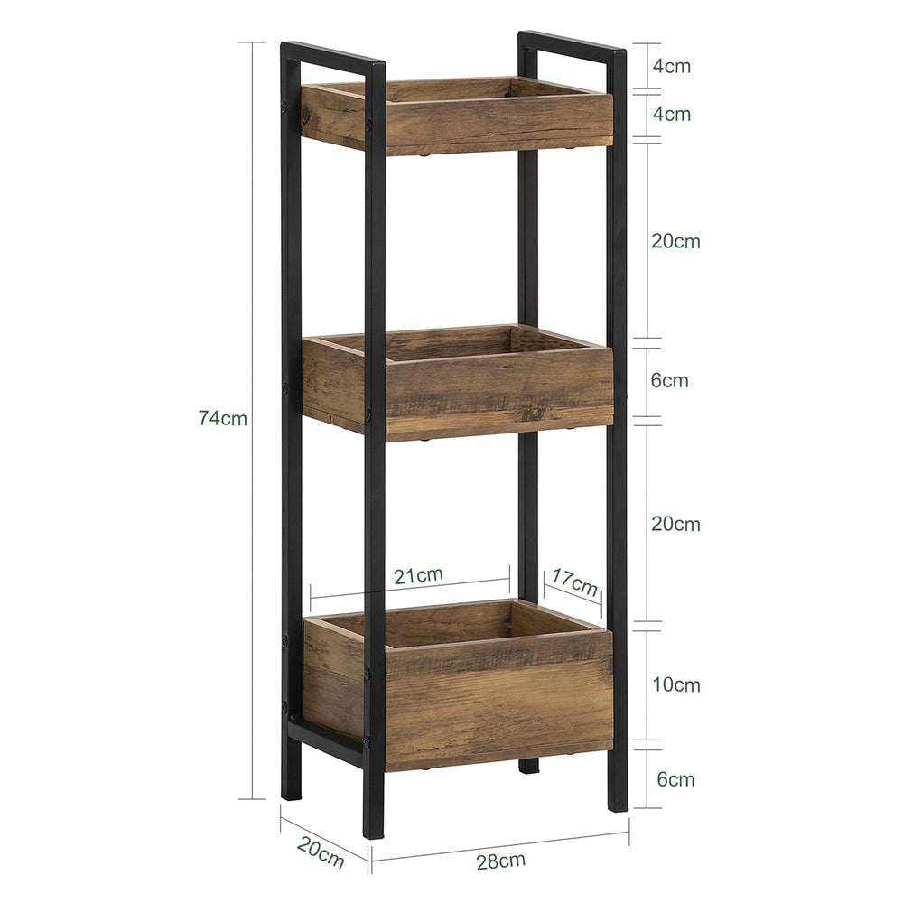 SoBuy FRG226-F Armoire Vintage - 28x74x20cm - 3 compartiments de rangement