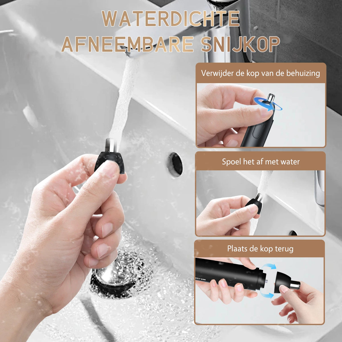 Tondeuse rechargeable MAXGROOM pour poils du nez et des oreilles