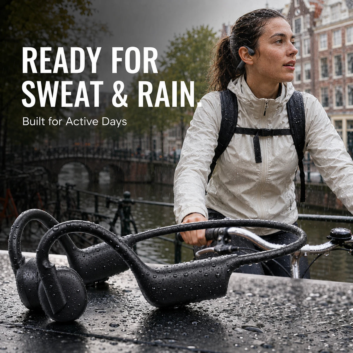 Écouteurs à conduction osseuse Verbex K08 - Bluetooth - Ouïes ouvertes - Noir - Sport - Appels mains libres