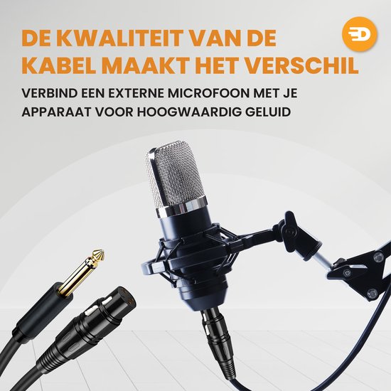 Drivv. Premium XLR Cable - XLR femelle vers jack 6,35 mm mâle - Jack stéréo - 5 mètres