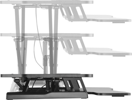 Bureau élévateur poste de travail assis-debout - bureau ergonomique réglable en hauteur - largeur 95 cm