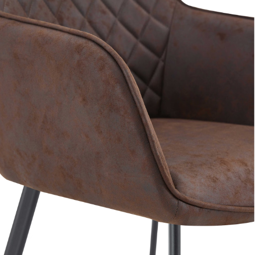 Chaises de salle à manger Multifurn Elin - Lot de 2 - Micro-cuir - 59 x 44 x 82 cm - Marron
