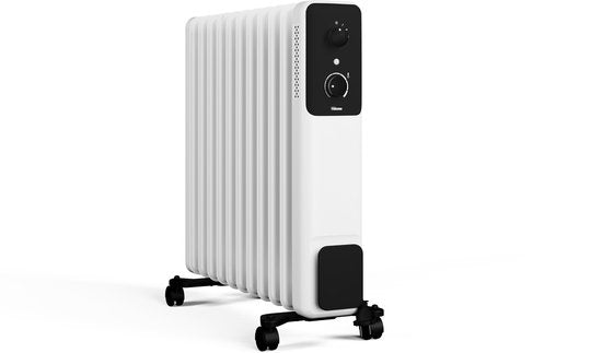 Radiateur à huile Tristar KA-5381 – Chauffage électrique 2500 W – Silencieux – Avec thermostat – Déplaçable – Sûr – 3 niveaux de chaleur – Radiateur mobile