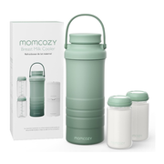 Momcozy : glacière portable pour lait maternel de 22 oz (650 ml), indispensable pour les sorties, refroidissement à 360°, jusqu'à 24 heures, glacière de voyage de grande capacité avec 2 biberons, verte, cadeau pour maman