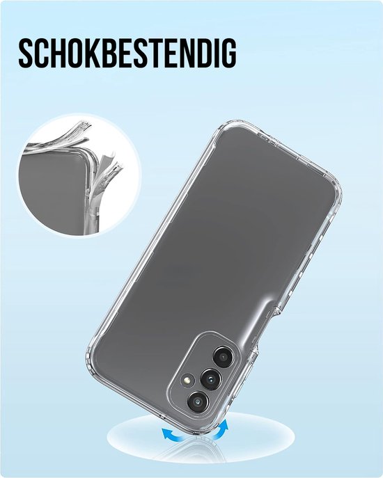 Podec 2-in-1 Case with screen protector suitable for Samsung Galaxy A14 Transparent Phone Case - Anti-Shock Case Cover