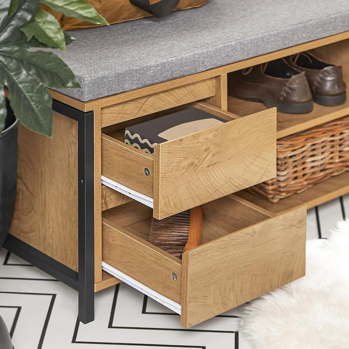 SoBuy Meuble à chaussures - FSR149-N - Panneau de particules et MDF - Max. 150kg. - 110x35x45cm - Marron