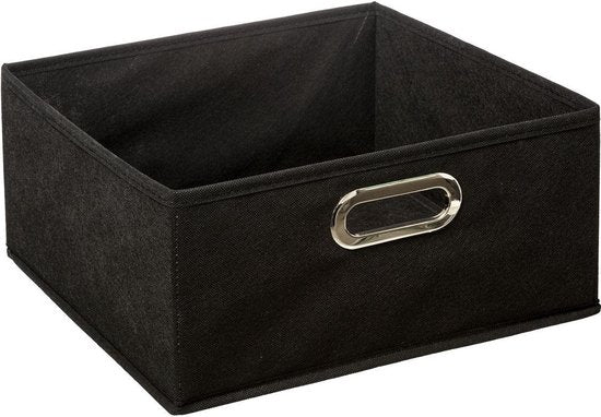 Panier de rangement 5Five / panier pour armoire - noir - lin - 14 litres - 31 x 31 x 15 cm - Boîte de rangement - Paniers pour armoires à compartiments