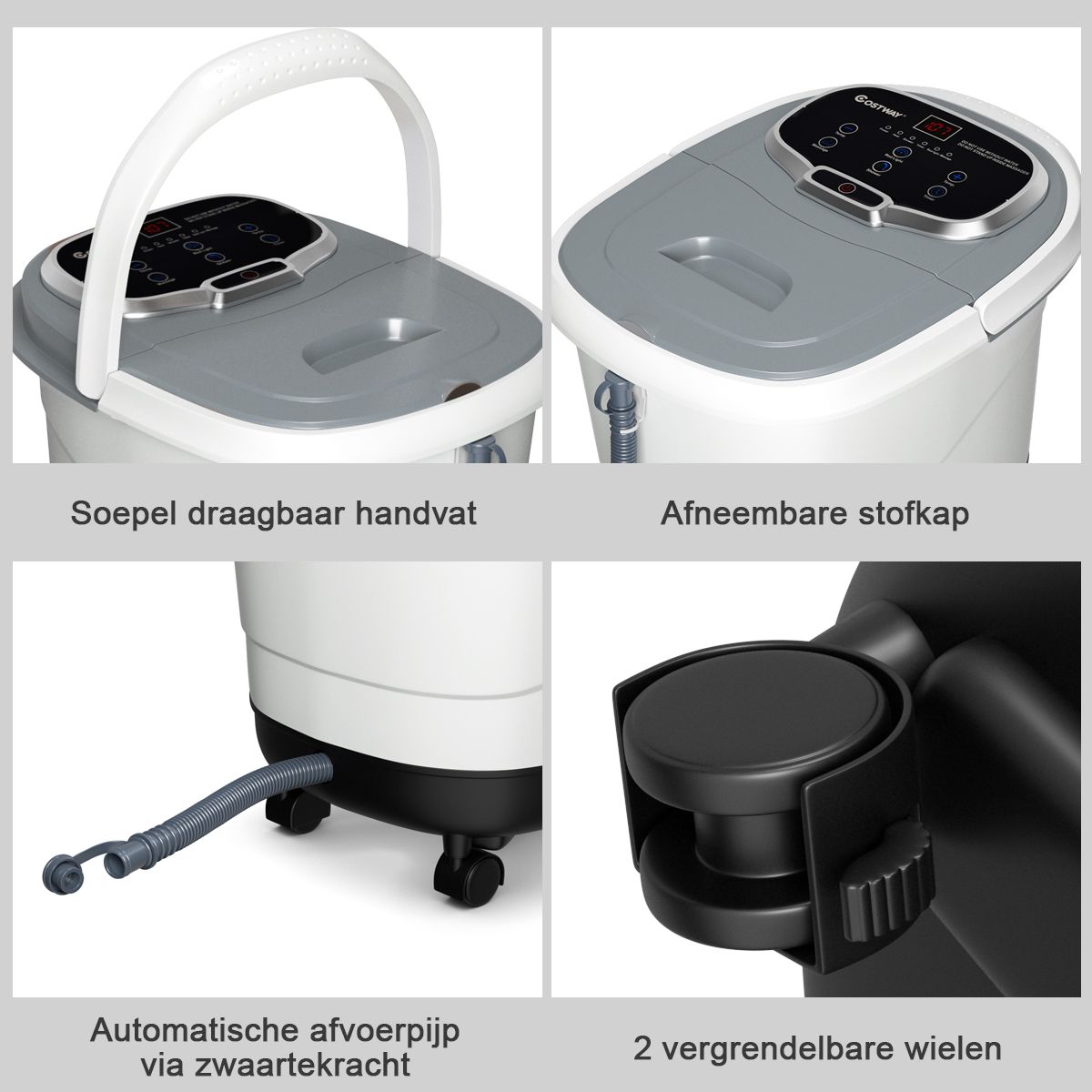 Bain de pieds Coast avec fonction massage - rouleaux de massage motorisés - fonction douche réglable - bleu