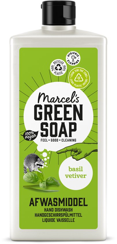 Savon vert Marcel liquide vaisselle Basilic & Vétiver Herbe