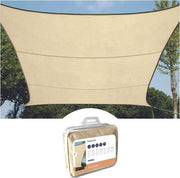 Perel Toile d'ombrage, perméable à l'eau, perméable à l'air, 3,6 x 3,6 m, 180 g/m², HDPE, carré, champagne