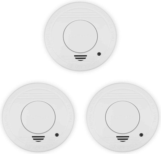 Smartwares FSM-12503 - Détecteurs de fumée, lot de 3, 85 dB - Batterie et capteur d'une durée de vie de 10 ans - Label Q - Détecteur d'incendie