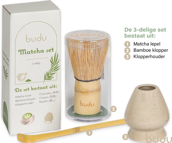 Ensemble Budu Matcha 3 pièces - Fouet à matcha - Service à thé matcha