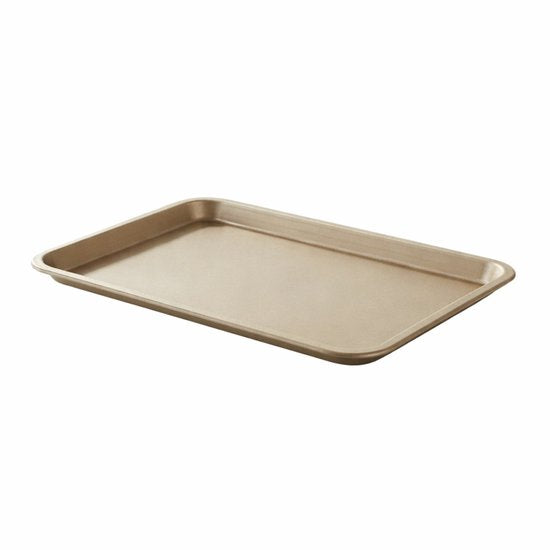 Plaque de cuisson Alpina 35 x 24 cm - Revêtement antiadhésif pour démouler facilement les pâtisseries - Idéale pour les biscuits, les gâteaux et les plats au four - Facile à nettoyer - Forme rectangulaire - Couleur : dorée