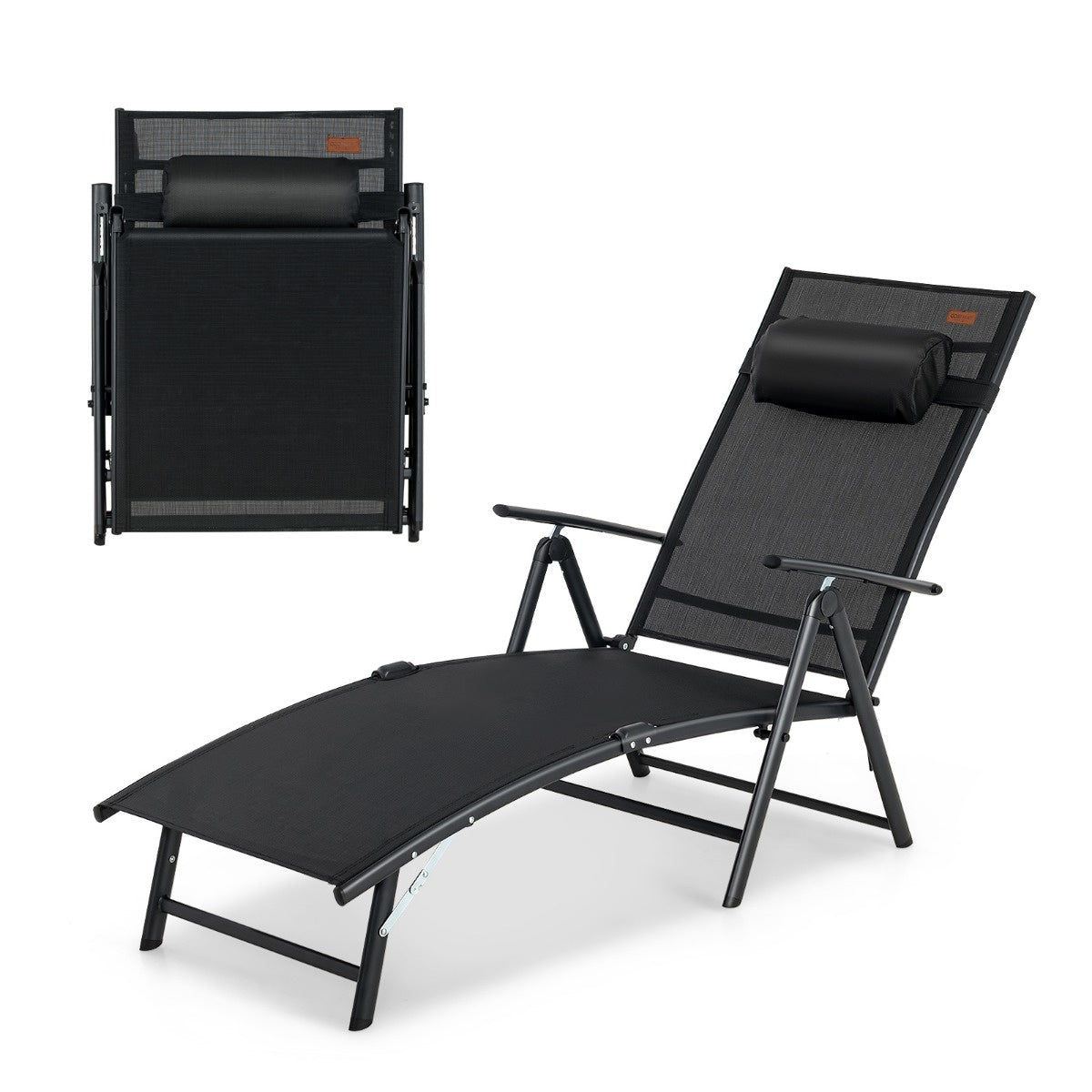 Coast Bain de soleil Bain de jardin avec appui-tête 7 dossiers réglables noir