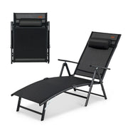 Coast Bain de soleil Bain de jardin avec appui-tête 7 dossiers réglables noir