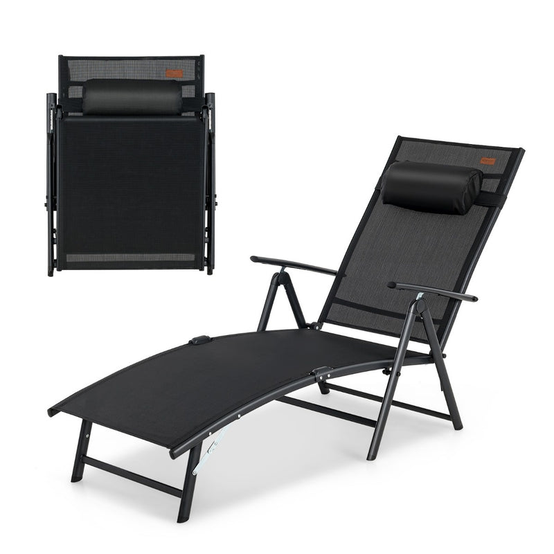 Coast Bain de soleil Bain de jardin avec appui-tête 7 dossiers réglables noir