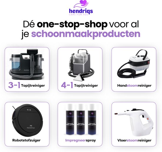 Nettoyeur vapeur Hendriqs® XL 105 °C - Nettoyeur vapeur 1,5 L pour cuisine, salle de bains et barbecue - Nettoyeur vapeur à main - Appareil de nettoyage à vapeur - Nettoyeur vapeur portable - Nettoyeur à vapeur - Machine de nettoyage - Nettoyeur de taches