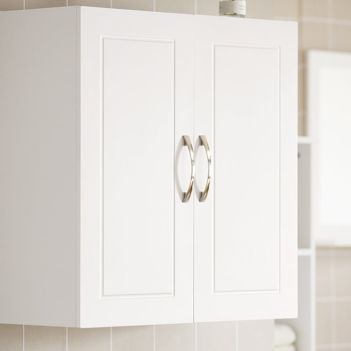 Armoire murale - SoBuy - 2 portes - 60x60x30 cm - Blanc - Etagère réglable