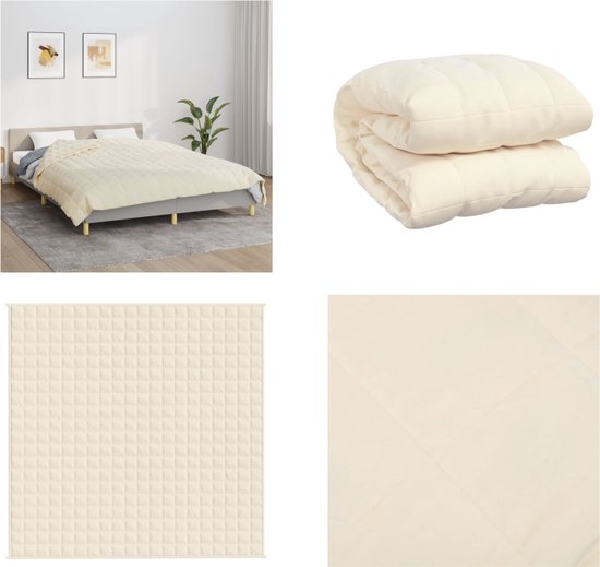 vidaXL - Couverture lestée - 200 x 200 cm - 9 kg - tissu - couleur crème clair