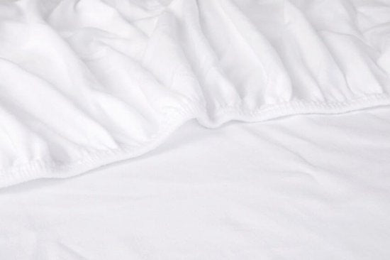 Kayori Shizu Molton - Drap-housse extensible - 90-100 x 200-220 cm - Protège-matelas - Coton biologique - Blanc