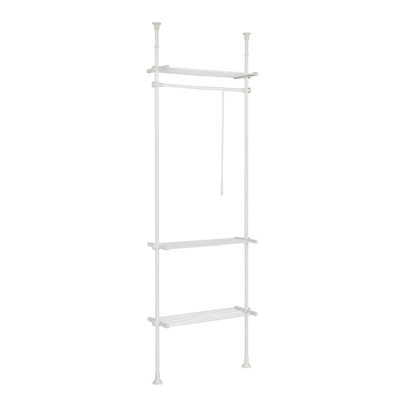 SoBuy Porte-vêtements - avec étagères de rangement - 80 x 27 x 300 cm - Blanc