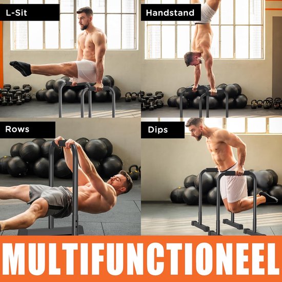 DH FitLife Dip Bars | Dip Bar & Adjustable Dip Station 80-90 cm | Parallettes pour la gymnastique suédoise et la musculation | Stable et sûr | Indoor and Outdoor Fitness Equipment