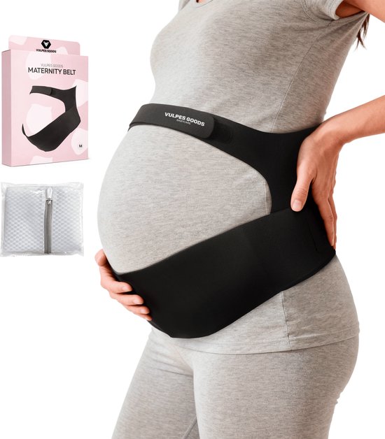 Vulpes Goods® Babycare - Bande abdominale de grossesse - Ceinture de grossesse ajustable - Bande abdominale de grossesse - Invisible et respirante - Soutien abdominal et dorsal - Taille M - Bande pelvienne - Ceinture de grossesse - Soutien pelvien - Sac d