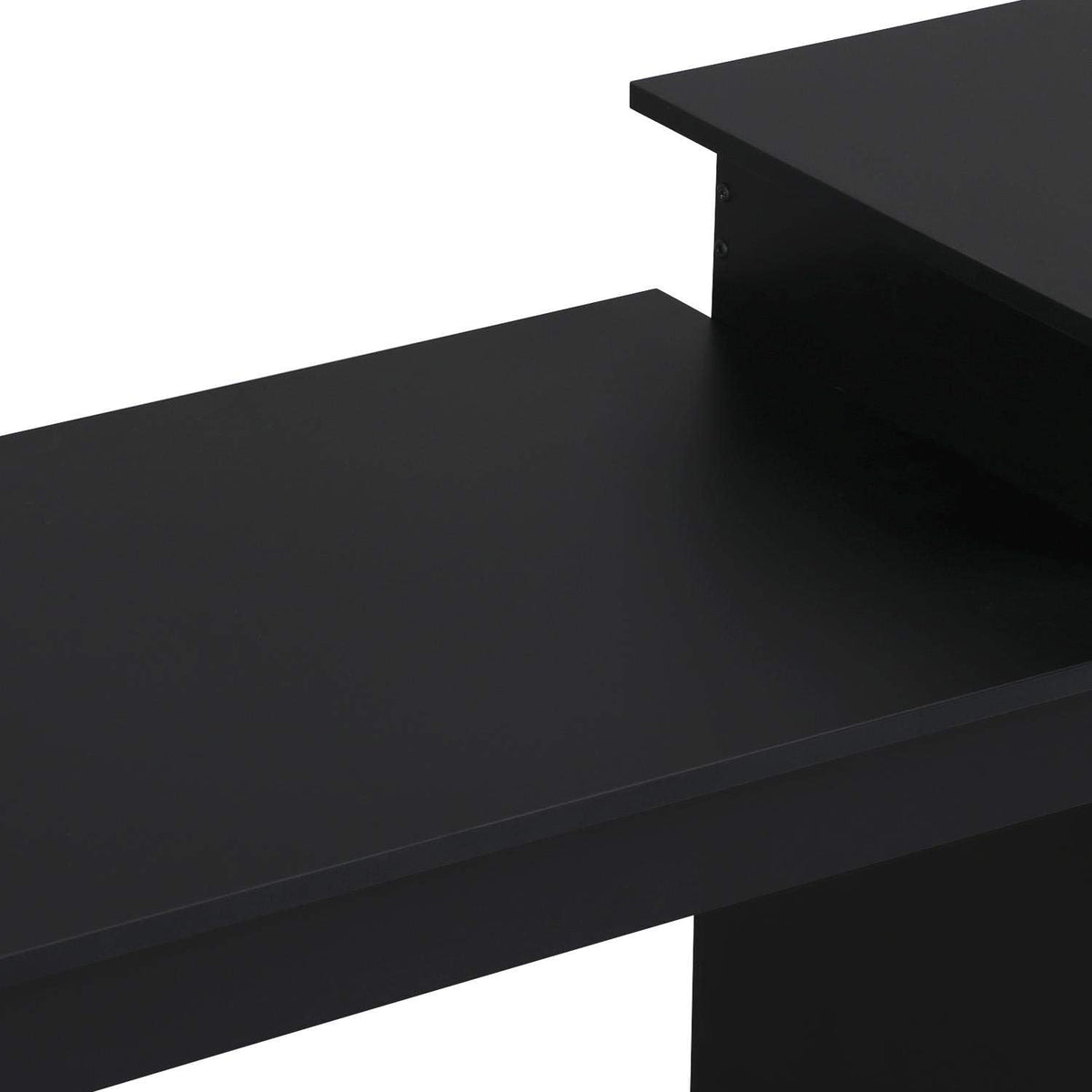 Table d'ordinateur Yaheetech - Avec tiroir et 2 étagères - 112 x 50 x 82 cm - Noir