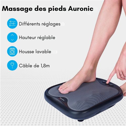 Masseur - Auronic - Appareil de Massage Shiatsu Électrique Chauffant - 15min Auto - Noir