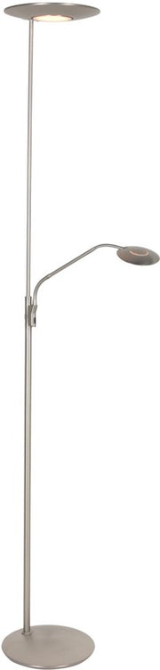 Lampadaire Zenith 2 4394ST en acier avec éclairage vers le haut et bras de lecture - Steinhauer Exclusive, design moderne, orientable et inclinable, puissance d'éclairage de 4 940 lumens, température de couleur réglable de 2 200 à 4 000 kelvins