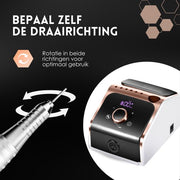 Beeperfect® Lime à ongles électrique Ultimate Edition - Moulin à ongles - Ensemble manucure et pédicure - Sans fil - Comprend 25 embouts, 100 rouleaux abrasifs et 5 accessoires - Avec pédale - 35000RPM