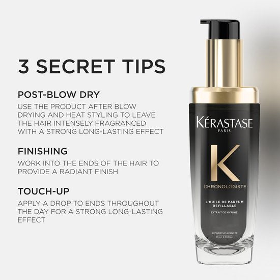 Kérastase Chronologiste L'Huile de Parfum Huile rechargeable - Parfum capillaire nourrissant - Pour tous les types de cheveux - 75 ml