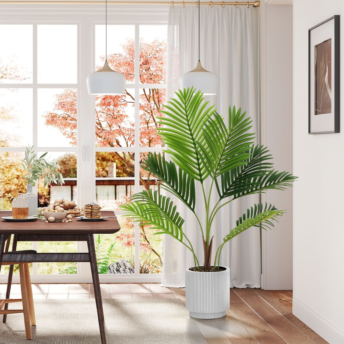 Ensemble de palmiers Areca artificiels Coast - 2 pièces - aspect réaliste - sans entretien - vert - 90 cm