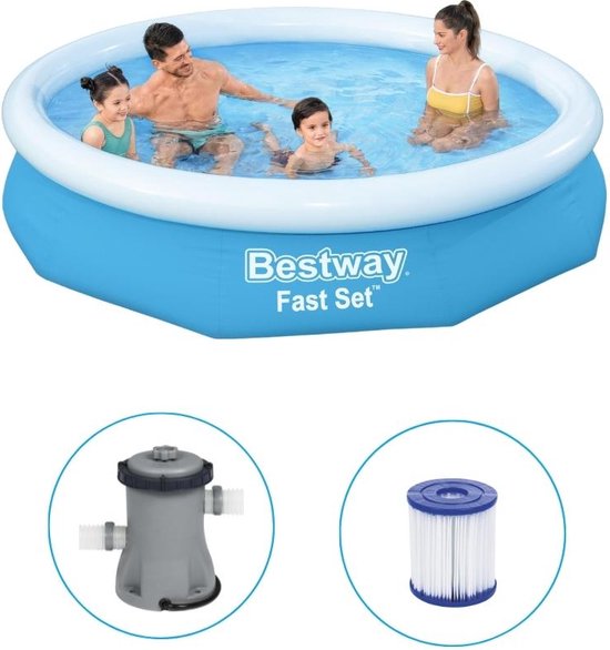 Bestway - Fast Set - Piscine gonflable avec pompe-filtre incluse - 305 x 66 cm - Ronde