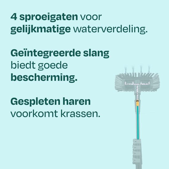 Brosse de lavage télescopique VONROC PRO 3K entièrement en carbone – 6,5 m – Avec tête de brosse à 5 pans, tuyau d'arrosage de 9 m et distributeur de savon