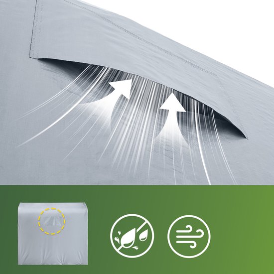 SoBuy Bâche résistante aux intempéries pour garage à vélo/remise à outils, protection contre les UV, protection contre la pluie, bâche extérieure pour jardin, patio, argent, 120 x 176 x 163 cm, SDA11-SIL