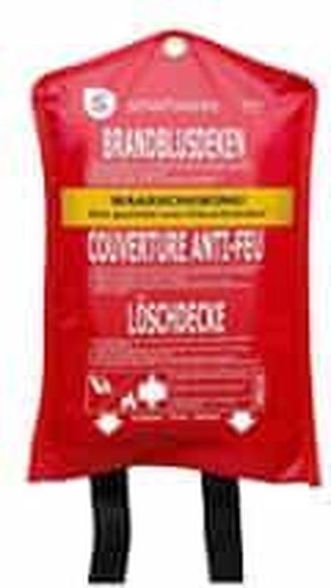 Smartwares 10.014.60 - Couverture anti-feu Allumage du feu - 1x1 mètre - Utilisation rapide - Anneau de suspension inclus