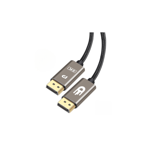 Drivv. Câble Displayport - 8K 60Hz - 4K 144 Hz - 32.4GBps - Displayport 1.4 - Câble DP - 1 mètre - Gris moderne