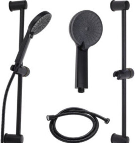 Ensemble de douche à 3 fonctions, noir mat - Douchette de salle de bains.