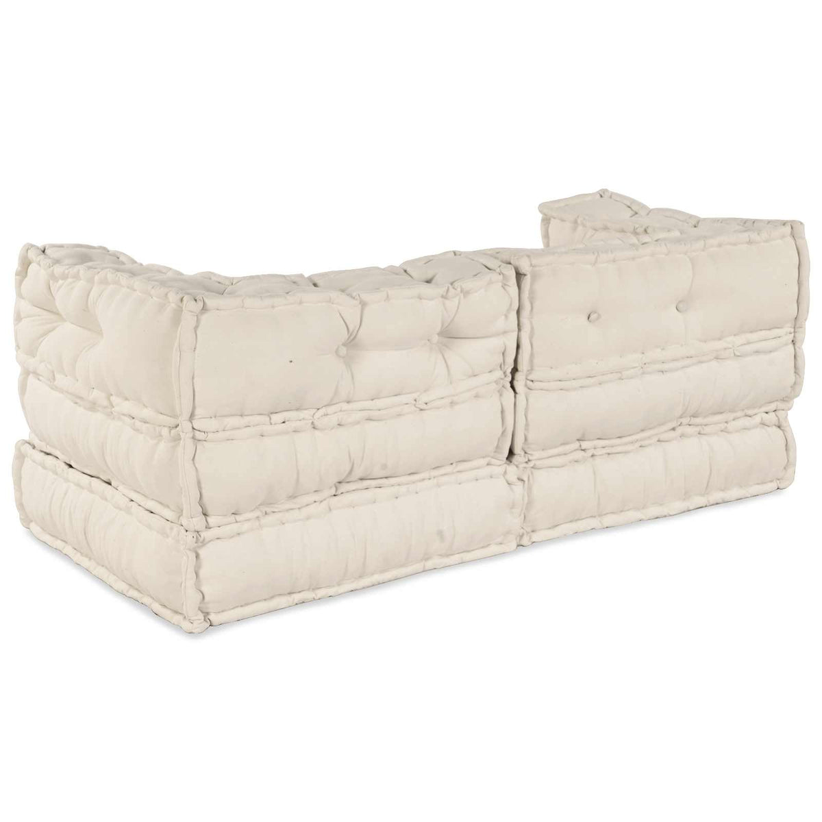 vidaXL Canapé d'angle modulaire 2 pièces – Couleur crème – Pour l'intérieur et l'extérieur – 140 x 70 x 56 cm